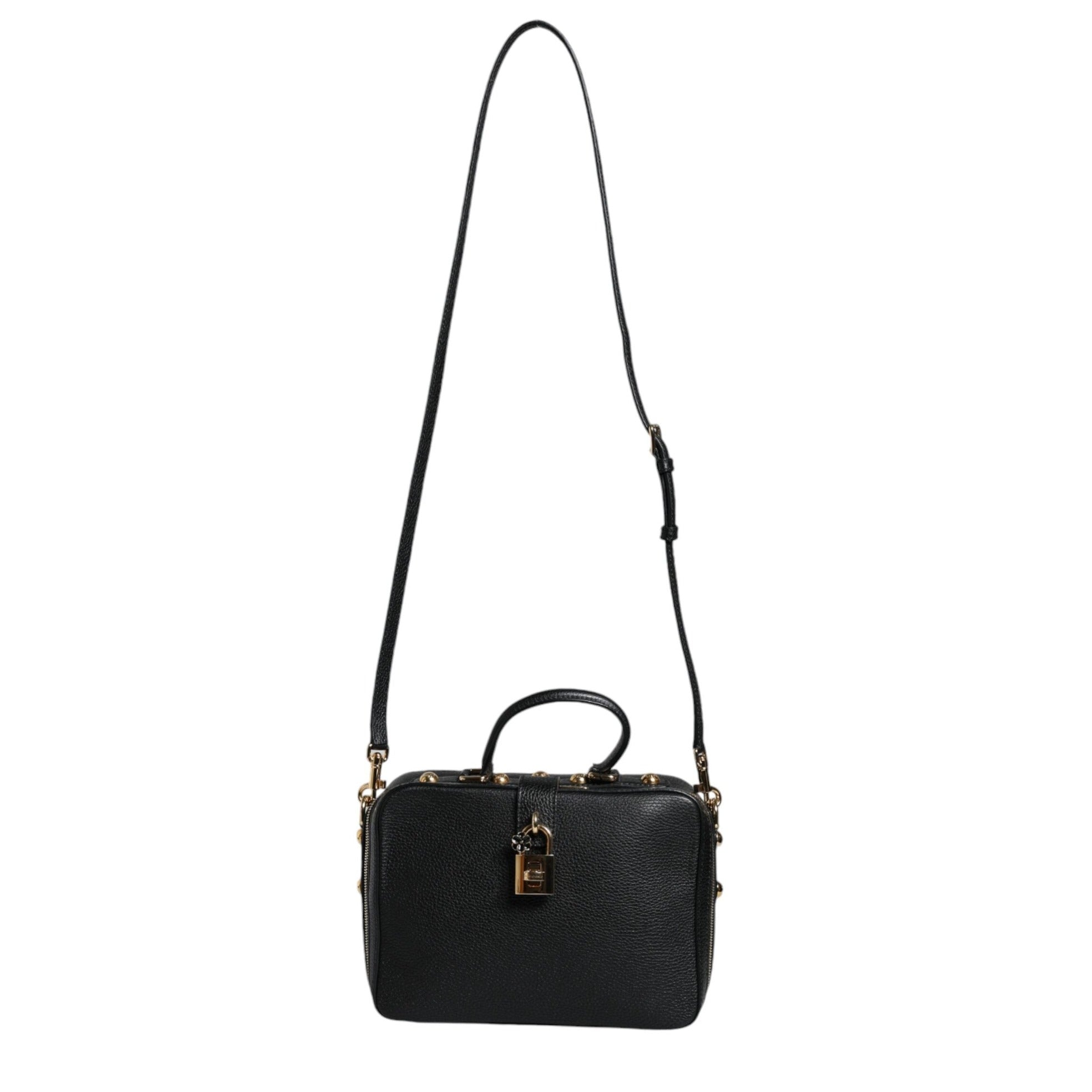 Black Calfskin Leather Welcome Handbag Bag