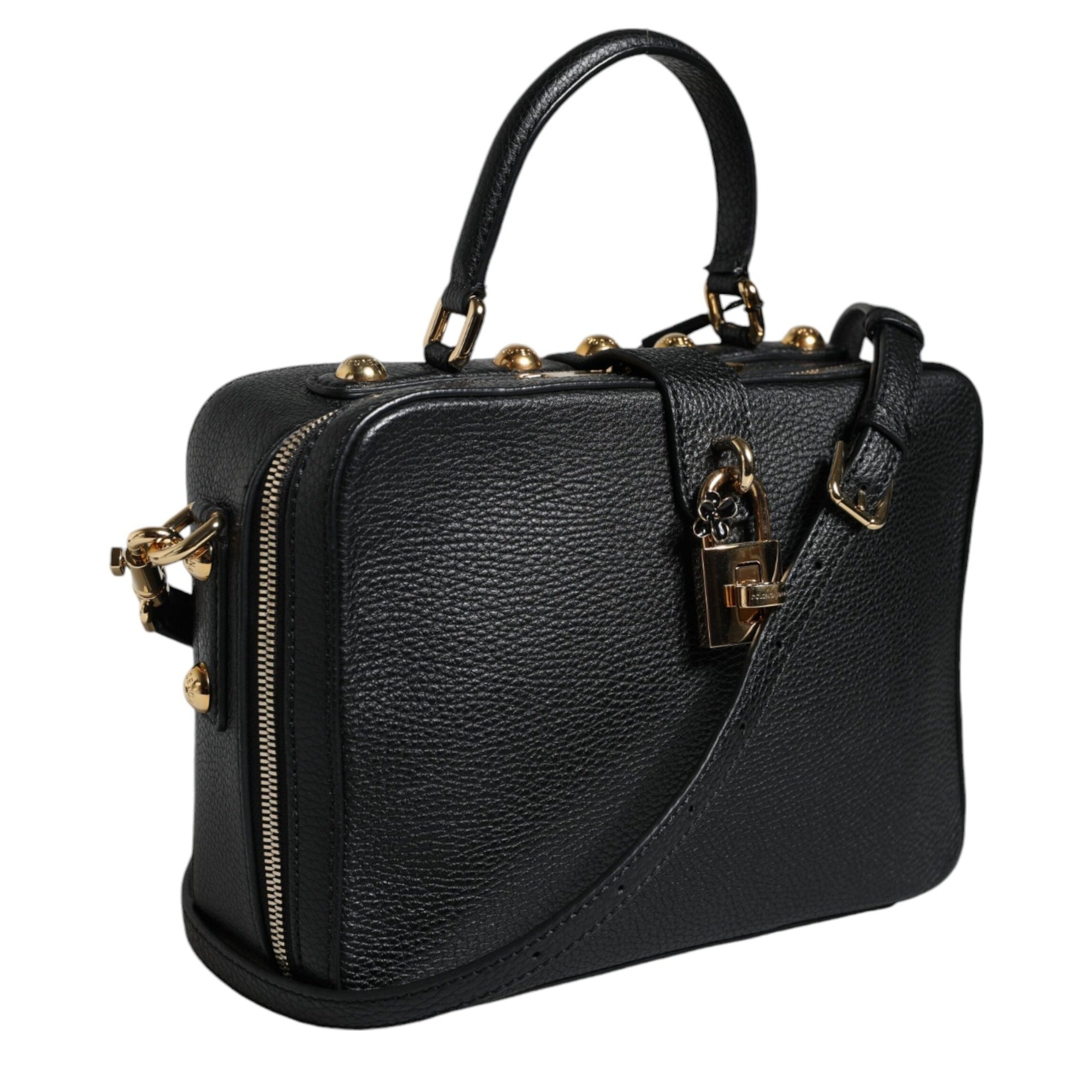 Black Calfskin Leather Welcome Handbag Bag