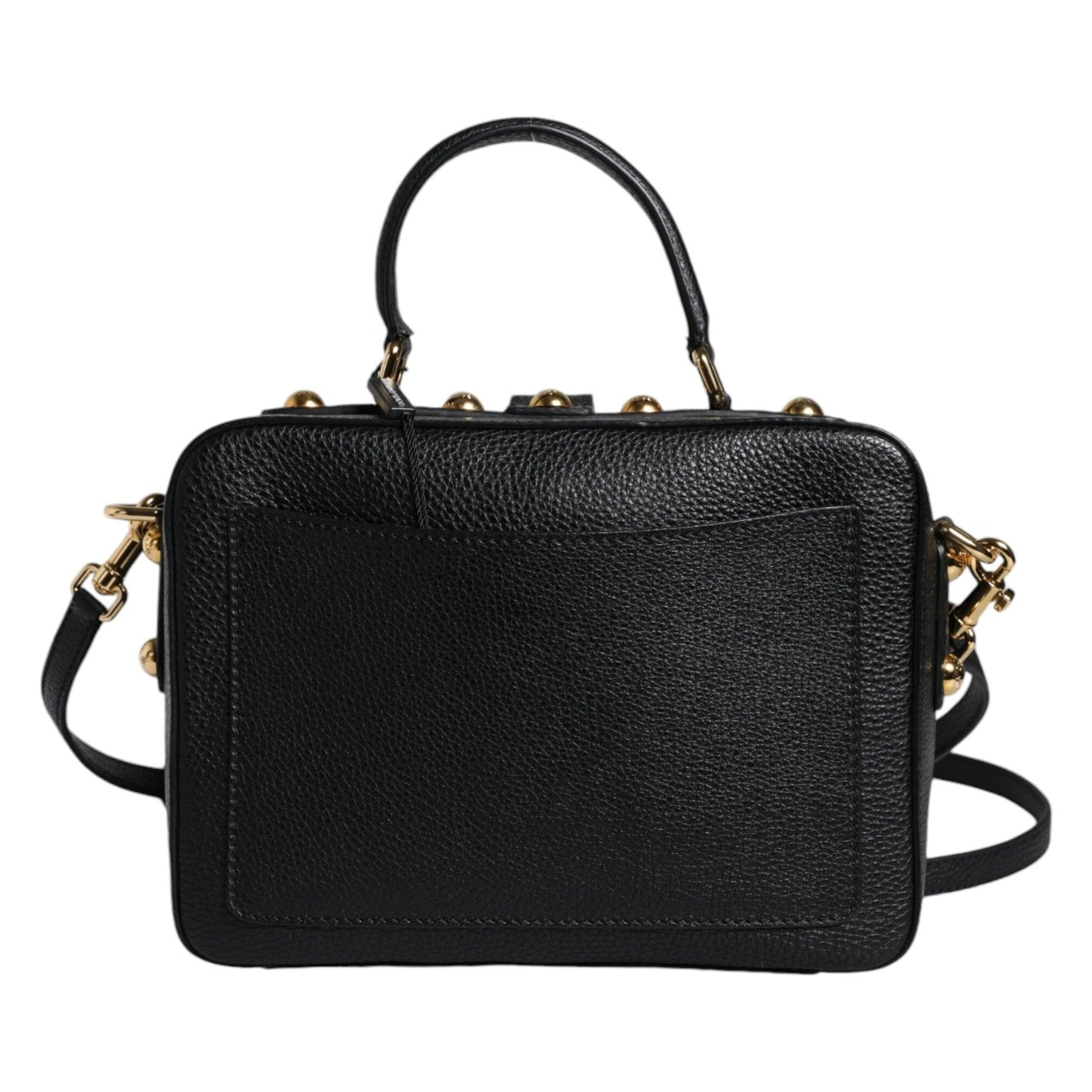 Black Calfskin Leather Welcome Handbag Bag