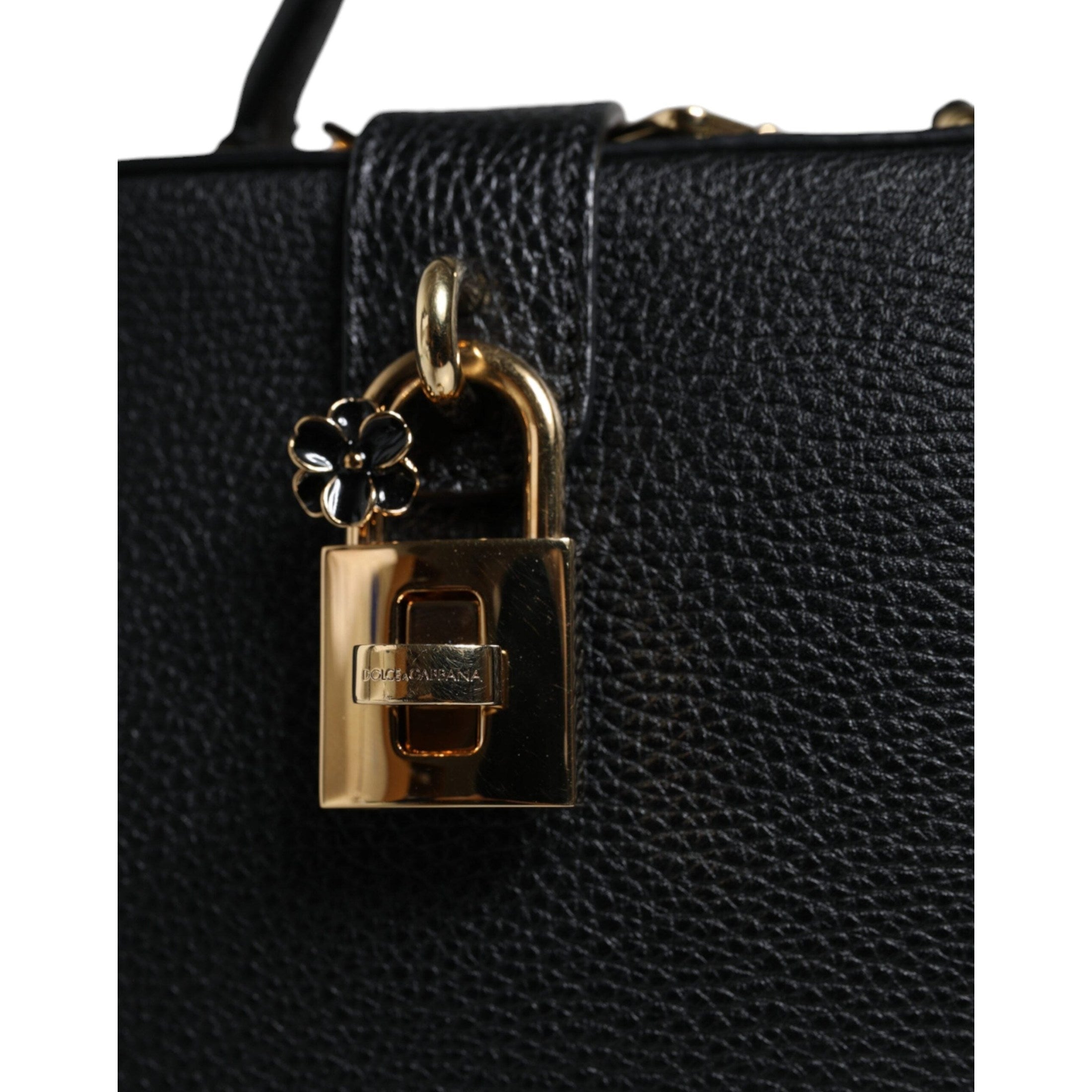 Black Calfskin Leather Welcome Handbag Bag