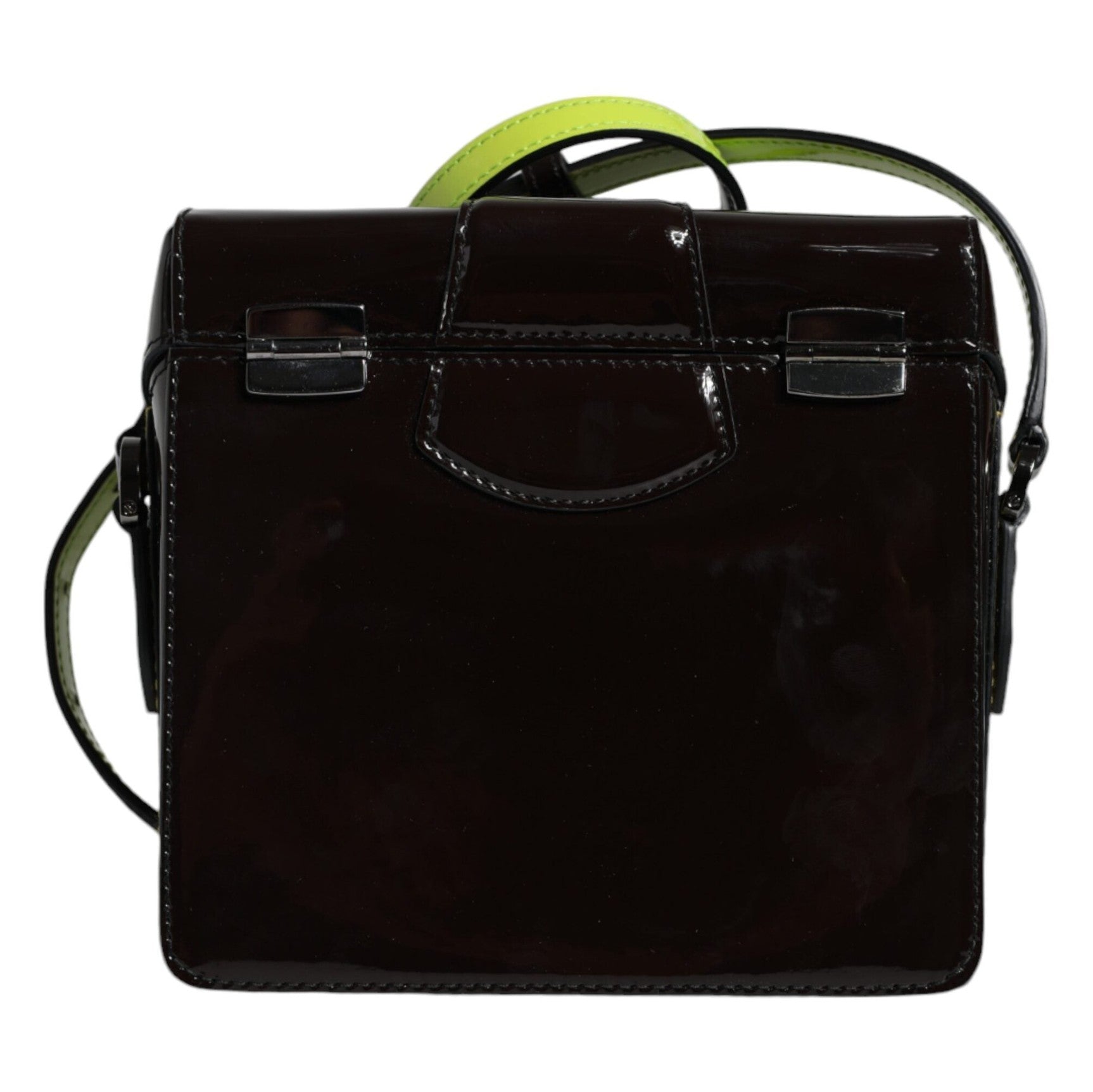 Black Glossy Leather Crossbody Shoulder Bag