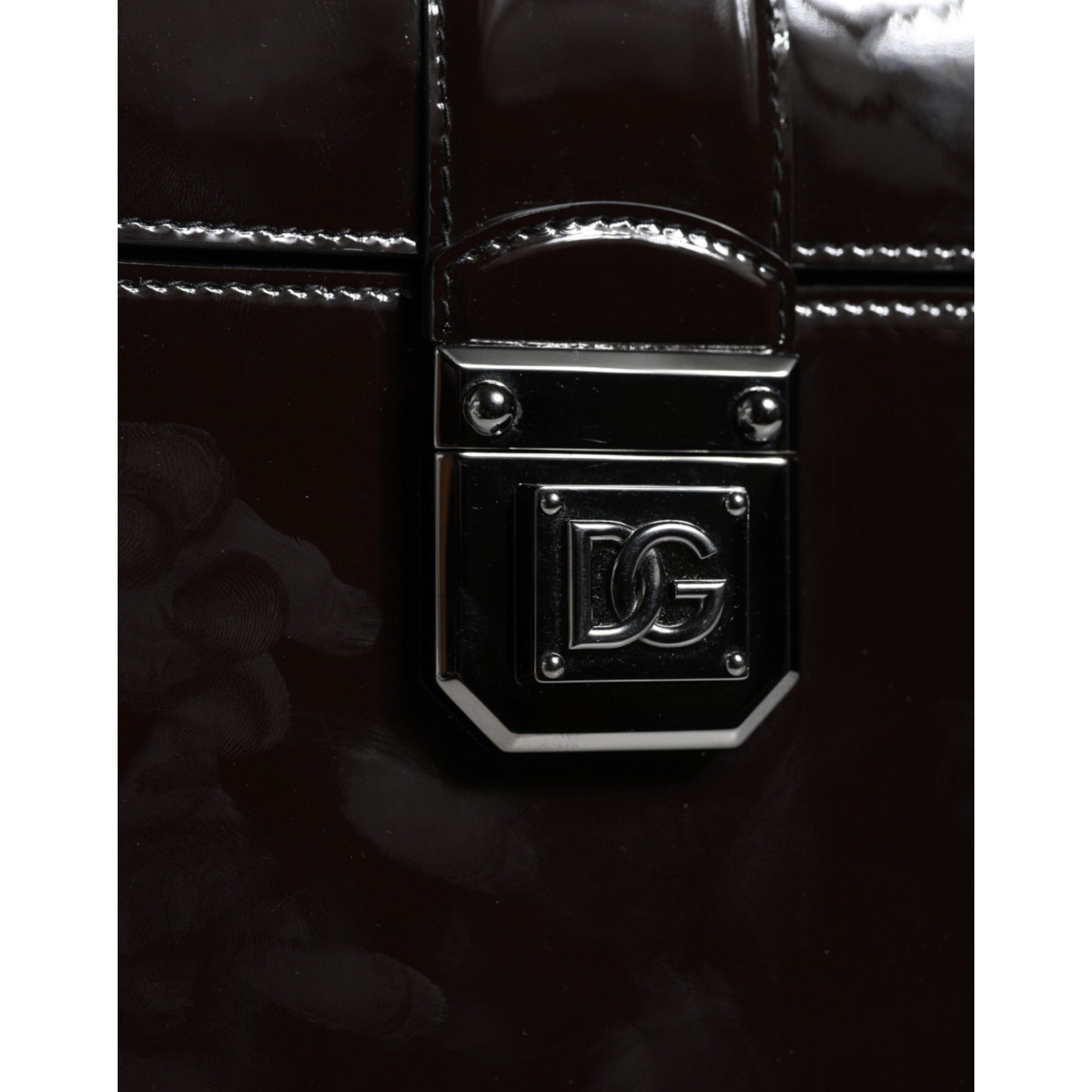 Black Glossy Leather Crossbody Shoulder Bag