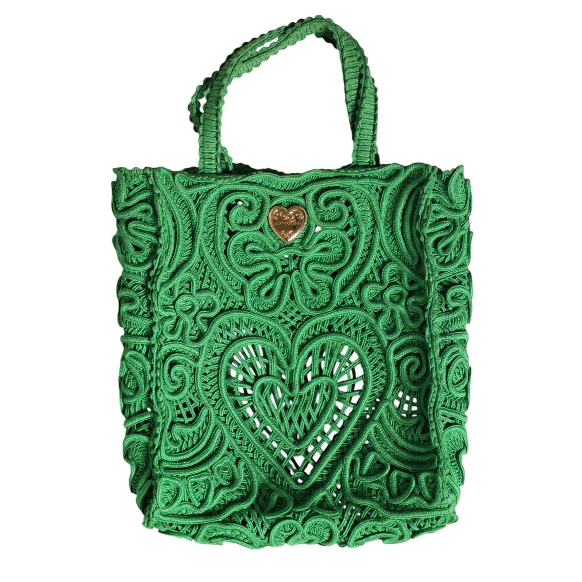 Green Small Cordonetto Lace Beatrice Tote Bag