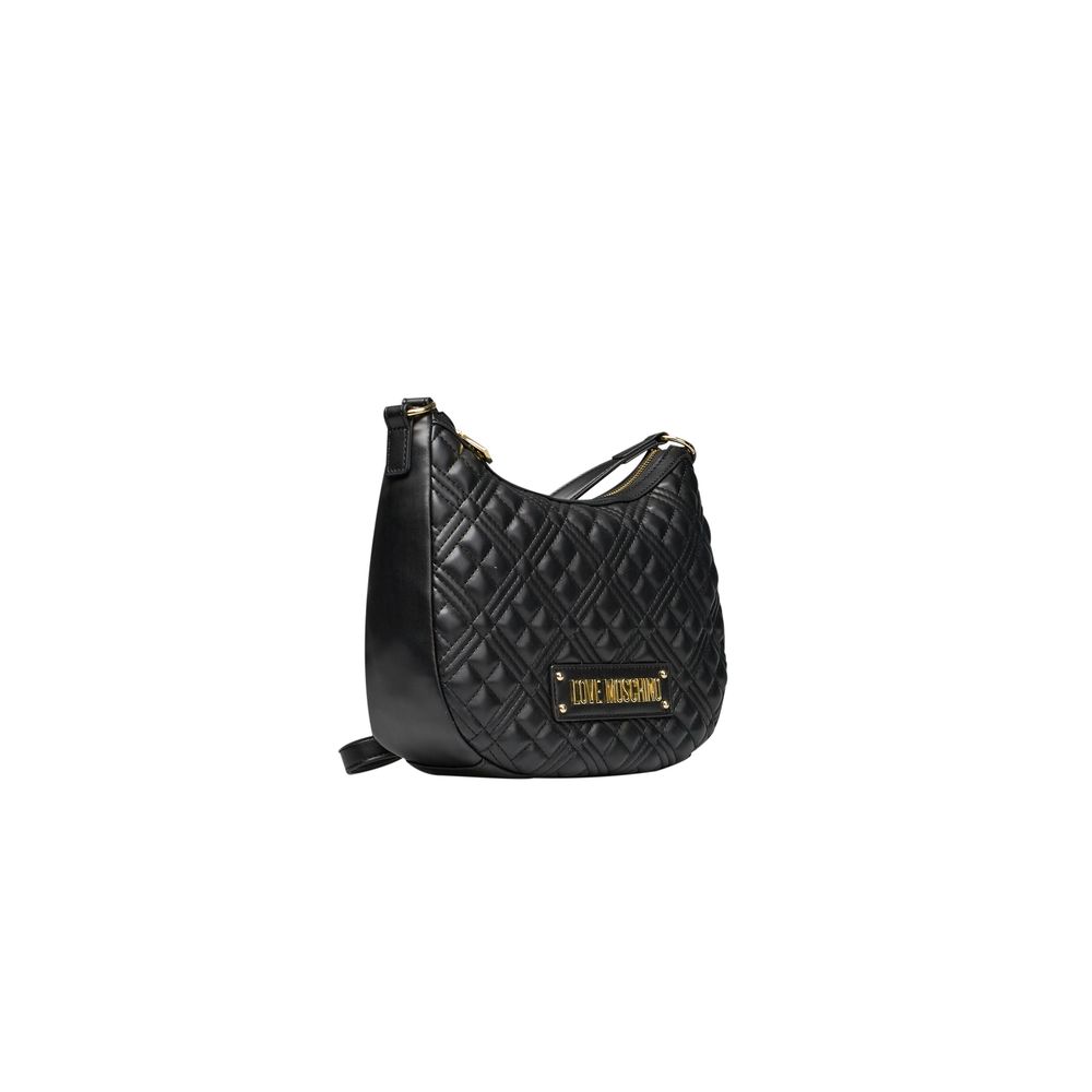 Black Polyethylene Women Crossbody Bag