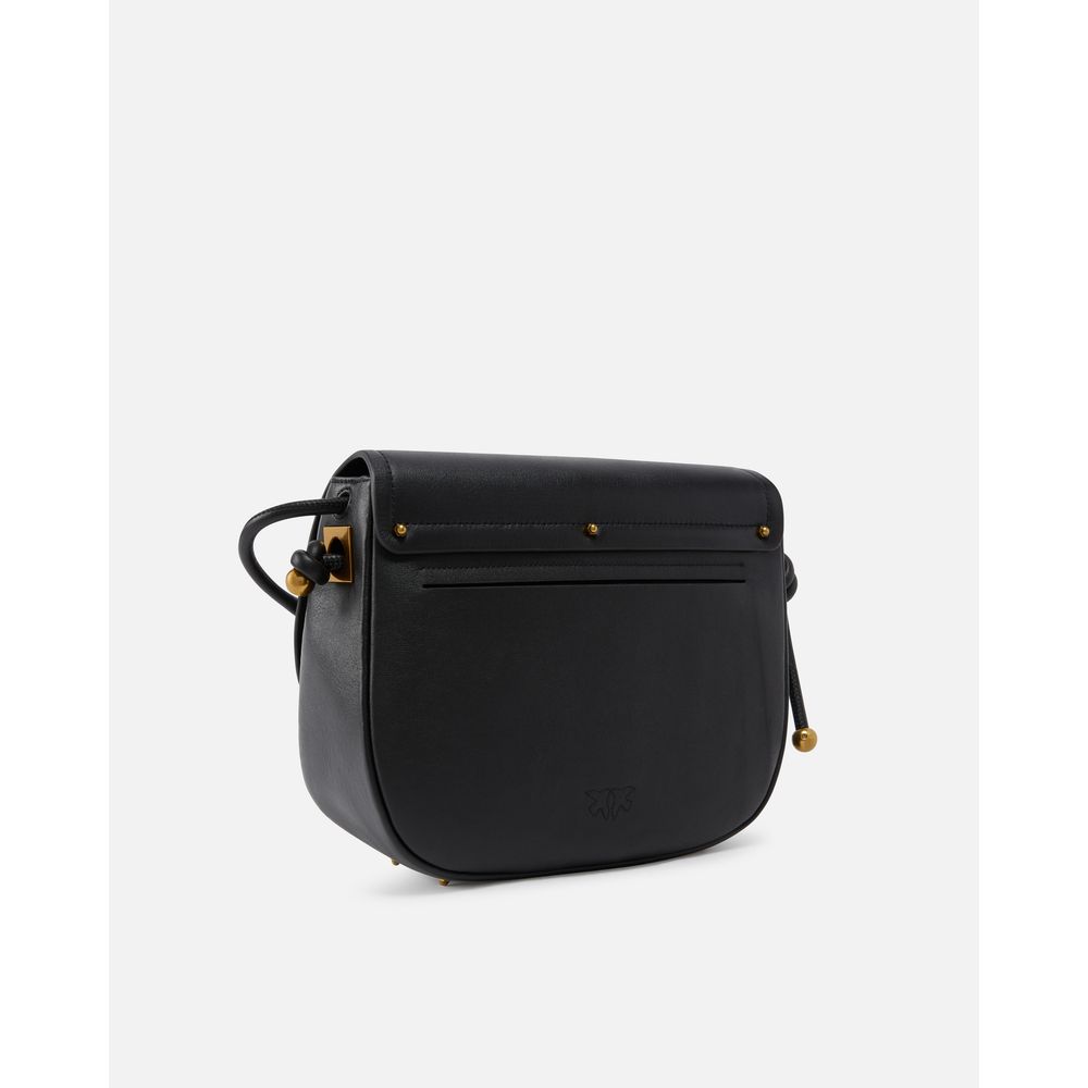 Black Leather Women Crossbody Bag